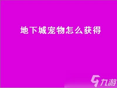 地下城宠物怎么获得 我的世界地下城宠物怎么获得