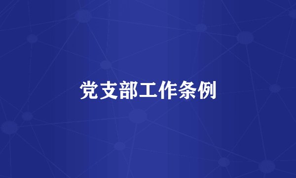 党支部工作条例