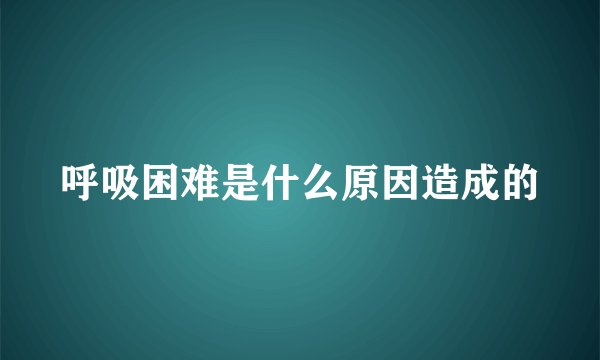 呼吸困难是什么原因造成的