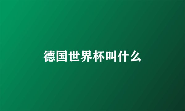 德国世界杯叫什么