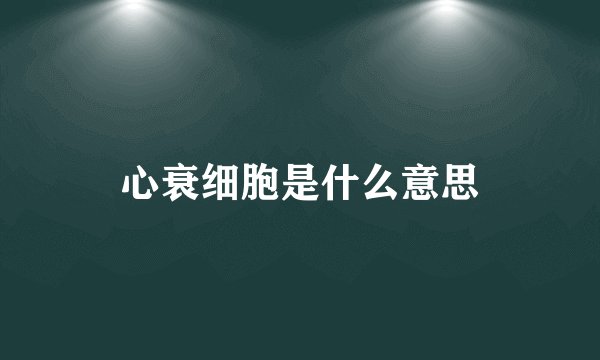 心衰细胞是什么意思