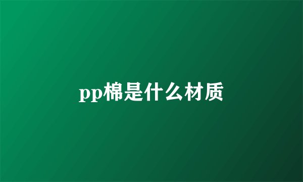 pp棉是什么材质