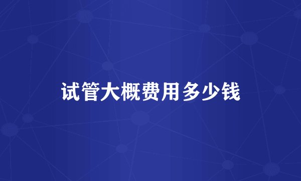 试管大概费用多少钱