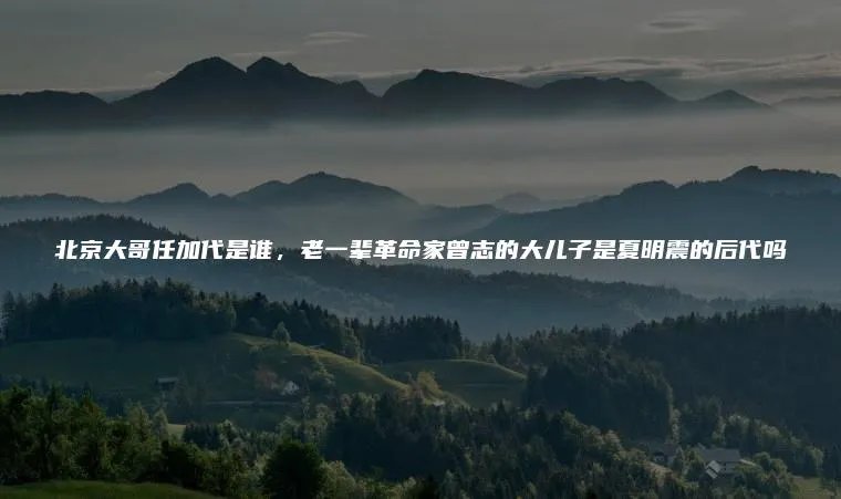北京大哥任加代是谁，老一辈革命家曾志的大儿子是夏明震的后代吗