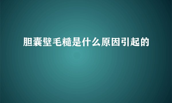 胆囊壁毛糙是什么原因引起的