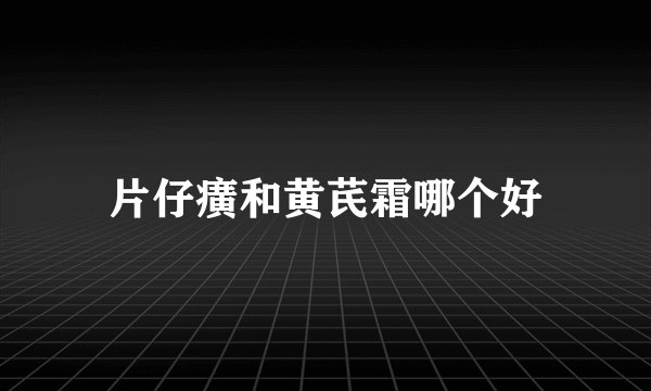 片仔癀和黄芪霜哪个好