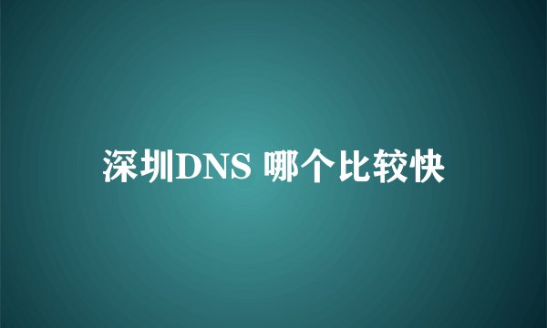 深圳DNS 哪个比较快