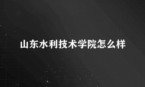 山东水利技术学院怎么样
