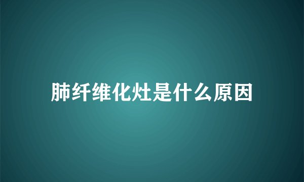 肺纤维化灶是什么原因
