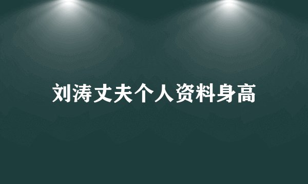 刘涛丈夫个人资料身高