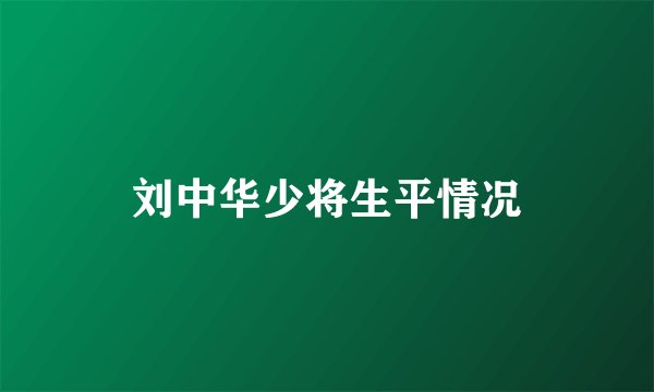 刘中华少将生平情况