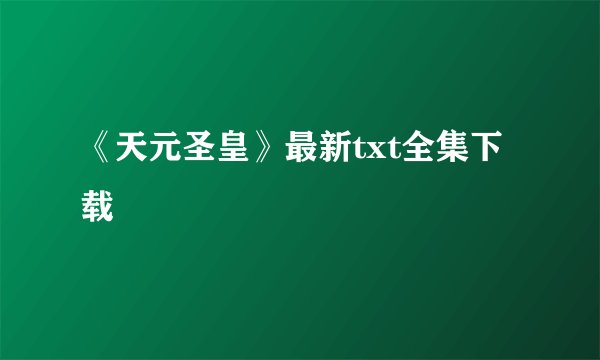 《天元圣皇》最新txt全集下载