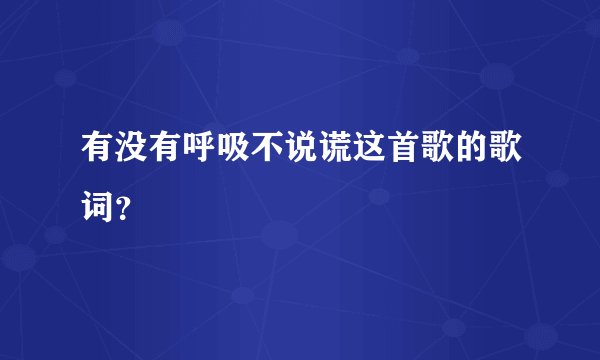 有没有呼吸不说谎这首歌的歌词？