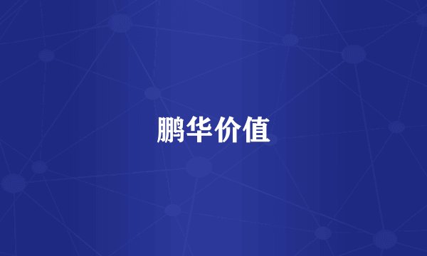 鹏华价值