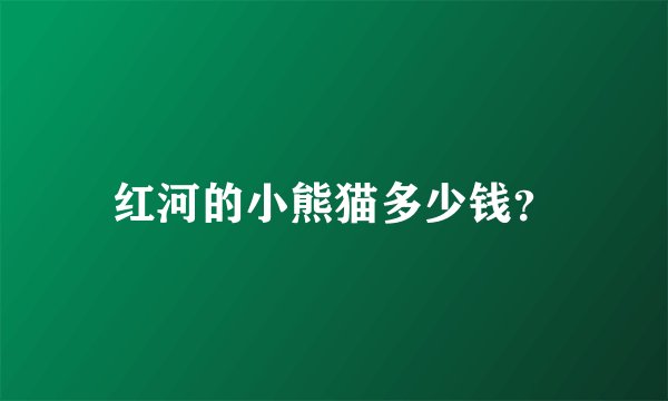 红河的小熊猫多少钱？