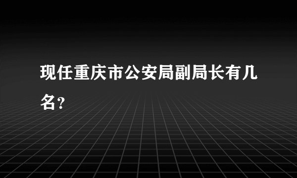 现任重庆市公安局副局长有几名？