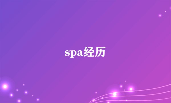 spa经历
