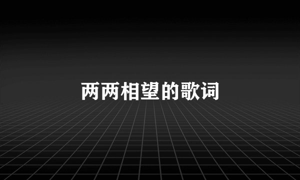 两两相望的歌词