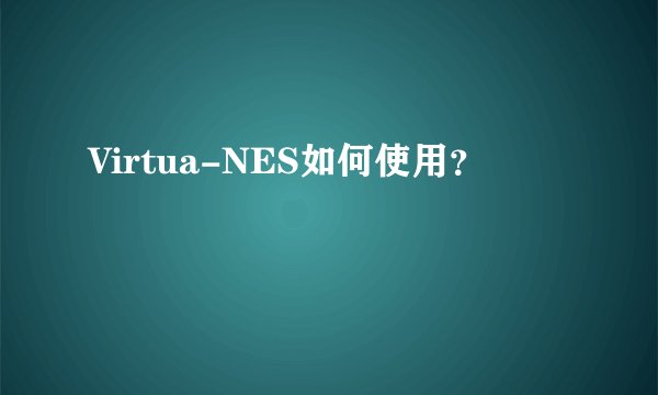 Virtua-NES如何使用？