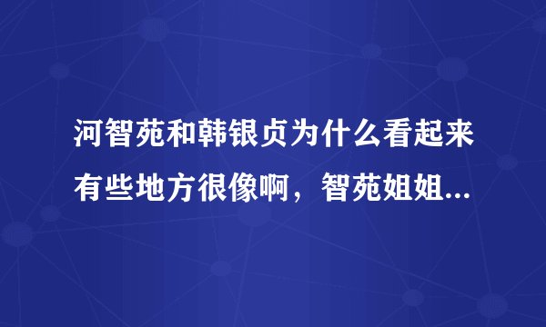 河智苑和韩银贞为什么看起来有些地方很像啊，智苑姐姐应该没整过容吧