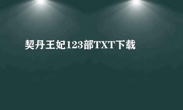 契丹王妃123部TXT下载