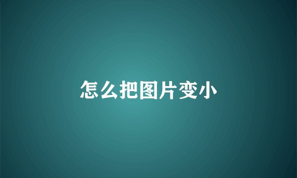 怎么把图片变小
