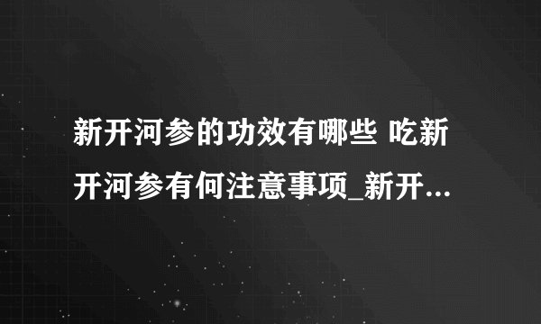 新开河参的功效有哪些 吃新开河参有何注意事项_新开河参独特优势_新开河参的作用_新开河参的食用方法