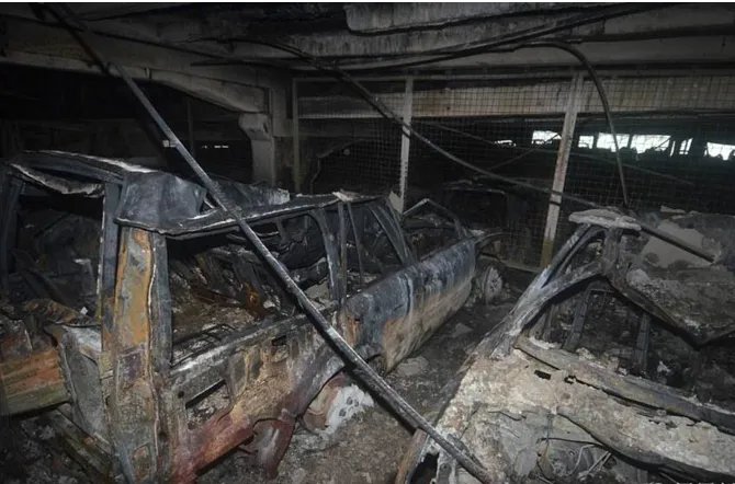 英立体停车场发生火灾造成怎样的损失？