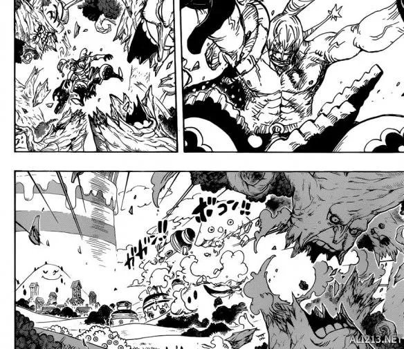 《海贼王》漫画843话 山治被控住 为保路飞拒绝施救