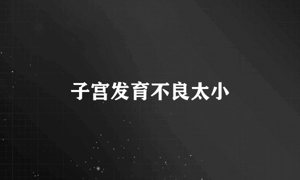 子宫发育不良太小