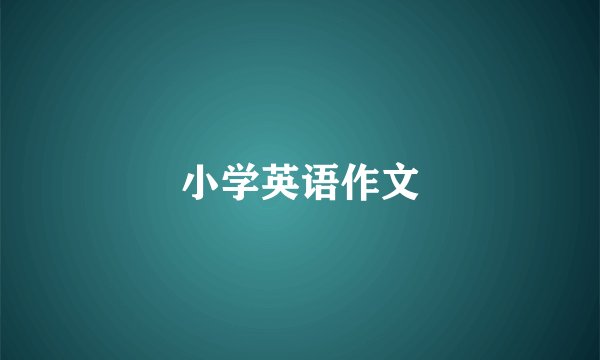 小学英语作文