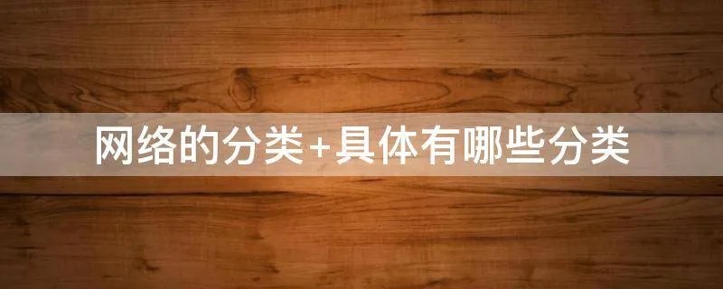 网络的分类 具体有哪些分类