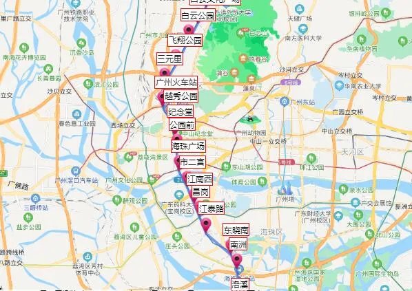 2021广州地铁2号线路图 广州地铁2号线站点图及运营时间表