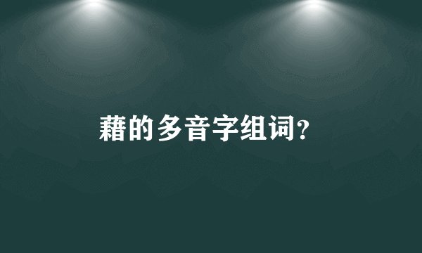 藉的多音字组词？