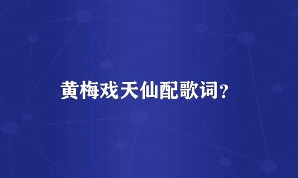 黄梅戏天仙配歌词？