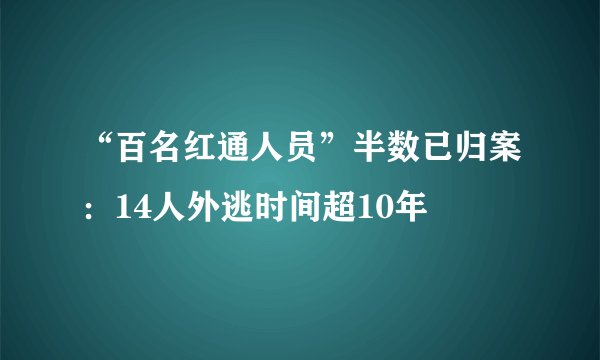 “百名红通人员”半数已归案：14人外逃时间超10年
