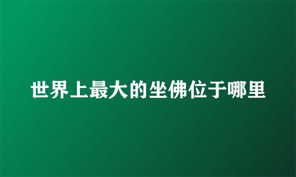 世界上最大的坐佛位于哪里