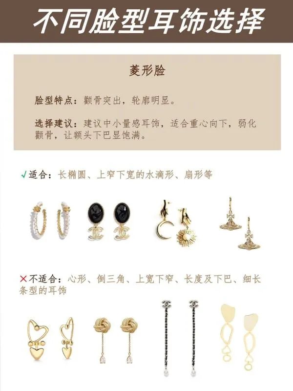 不同脸型耳饰选择