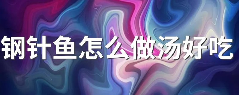 钢针鱼怎么做汤好吃