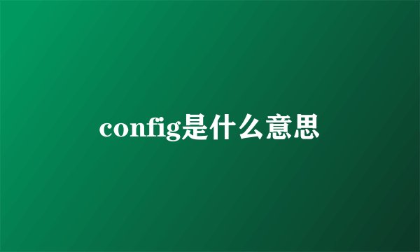 config是什么意思