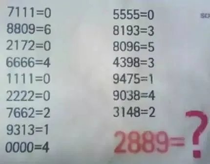 幼儿园数学题2889=多少