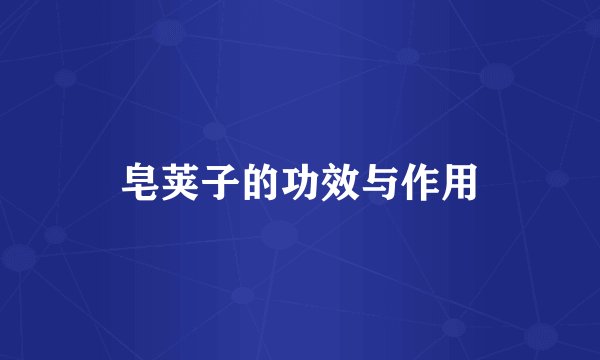 皂荚子的功效与作用