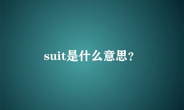 suit是什么意思？