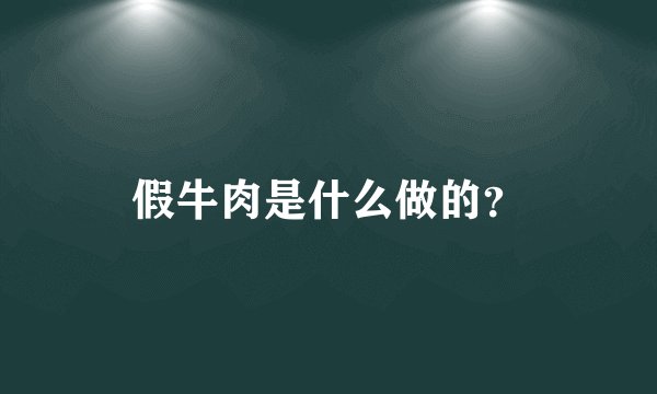 假牛肉是什么做的？