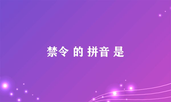 禁令 的 拼音 是