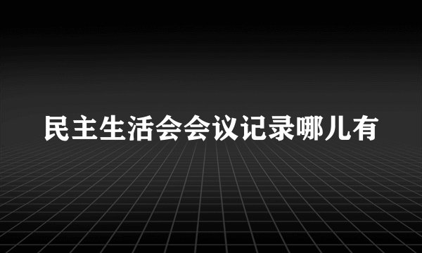 民主生活会会议记录哪儿有