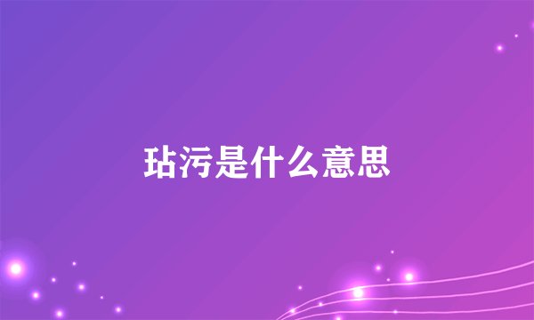 玷污是什么意思