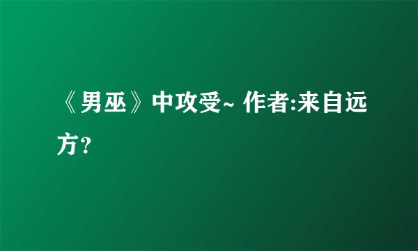 《男巫》中攻受~ 作者:来自远方？