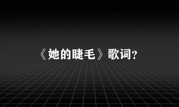 《她的睫毛》歌词？