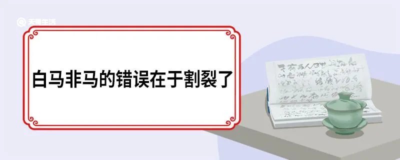 白马非马的错误在于割裂了